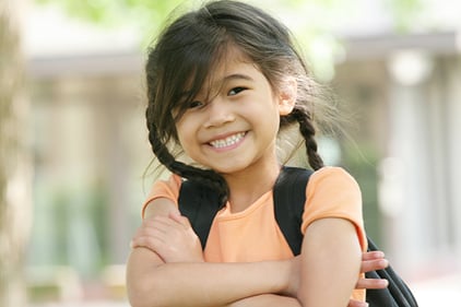 first day of school elementary girl