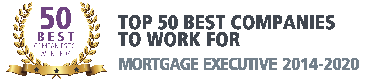 Mortgage Executive Award, Top 50 Best Companies to Work For, 2014 thru 2020