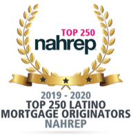 NAHREP Award, Top 250 Latino Mortgage Originators, 2019 thru 2020