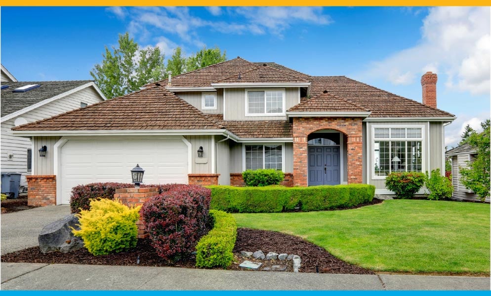 Front of two story residential home Front of two story residential home