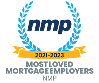 Award badge for National Mortgage Professional Most Loved Mortgage Employer 2021-2023